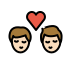 kiss: man, man, light skin tone on OpenMoji