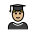 นักเรียนชาย: โทนผิวสีขาวเหลือง on OpenMoji