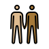 men holding hands: medium-light skin tone, medium-dark skin tone on OpenMoji