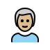 man: medium-light skin tone, white hair on OpenMoji