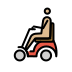 man in motorized wheelchair: medium-light skin tone on OpenMoji