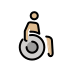 man in manual wheelchair facing right: medium-light skin tone on OpenMoji
