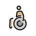 man in manual wheelchair: medium-light skin tone on OpenMoji
