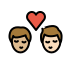 kiss: man, man, medium-light skin tone, light skin tone on OpenMoji