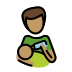 man feeding baby: medium skin tone on OpenMoji