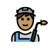 man factory worker: medium skin tone on OpenMoji