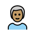 man: medium skin tone, white hair on OpenMoji