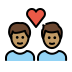 couple with heart: man, man, medium skin tone on OpenMoji
