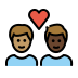 couple with heart: man, man, medium skin tone, dark skin tone on OpenMoji
