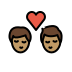 kiss: man, man, medium skin tone on OpenMoji