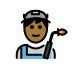 man factory worker: medium-dark skin tone on OpenMoji