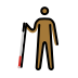 man with white cane: medium-dark skin tone on OpenMoji