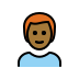 man: medium-dark skin tone, red hair on OpenMoji