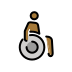 man in manual wheelchair facing right: medium-dark skin tone on OpenMoji