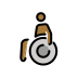 man in manual wheelchair: medium-dark skin tone on OpenMoji