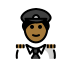 man pilot: medium-dark skin tone on OpenMoji