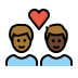 couple with heart: man, man, medium-dark skin tone, dark skin tone on OpenMoji