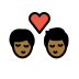 kiss: man, man, medium-dark skin tone on OpenMoji