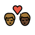 kiss: man, man, medium-dark skin tone, dark skin tone on OpenMoji