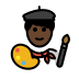 man artist: dark skin tone on OpenMoji