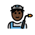 man factory worker: dark skin tone on OpenMoji
