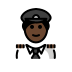 man pilot: dark skin tone on OpenMoji