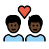 couple with heart: man, man, dark skin tone on OpenMoji