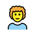 man: curly hair on OpenMoji