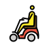 man in motorized wheelchair on OpenMoji