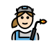 woman factory worker: light skin tone on OpenMoji