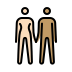 woman and man holding hands: light skin tone, medium skin tone on OpenMoji