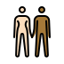 woman and man holding hands: light skin tone, medium-dark skin tone on OpenMoji