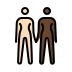 women holding hands: light skin tone, dark skin tone on OpenMoji