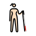 woman with white cane facing right: light skin tone on OpenMoji