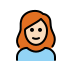 woman: light skin tone, red hair on OpenMoji