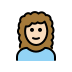 woman: light skin tone, curly hair on OpenMoji