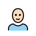 woman: light skin tone, bald on OpenMoji