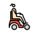 woman in motorized wheelchair facing right: light skin tone on OpenMoji