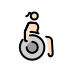 woman in manual wheelchair facing right: light skin tone on OpenMoji