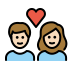 couple with heart: woman, man, light skin tone on OpenMoji