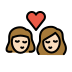 kiss: woman, woman, light skin tone on OpenMoji