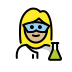 woman scientist: medium-light skin tone on OpenMoji