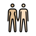 woman and man holding hands: medium-light skin tone, light skin tone on OpenMoji