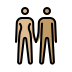 woman and man holding hands: medium-light skin tone, medium skin tone on OpenMoji
