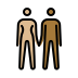 woman and man holding hands: medium-light skin tone, medium-dark skin tone on OpenMoji
