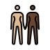 women holding hands: medium-light skin tone, dark skin tone on OpenMoji