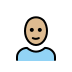 woman: medium-light skin tone, bald on OpenMoji