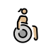 woman in manual wheelchair facing right: medium-light skin tone on OpenMoji