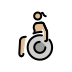 woman in manual wheelchair: medium-light skin tone on OpenMoji
