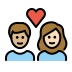 couple with heart: woman, man, medium-light skin tone, light skin tone on OpenMoji